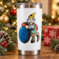 Stainless steel insulated tumbler with colorful elf with ornament sticker