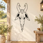 Mountain goat head decal with black line-art design