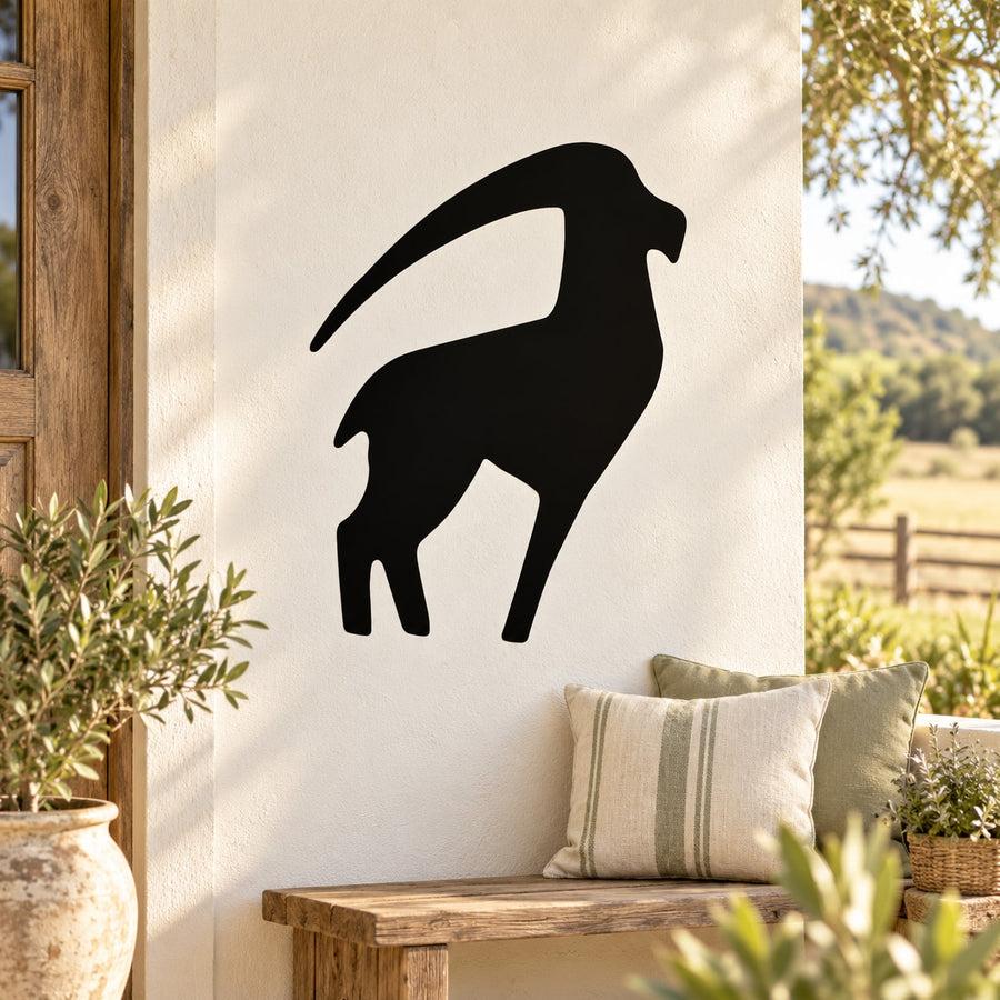 Black minimalist goat silhouette decal