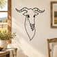 Goat head decal with black outline design on a light background
