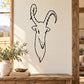 Nubian ibex goat head decal in black outline