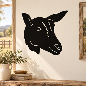 Black sheep head wall decal with simple line details
