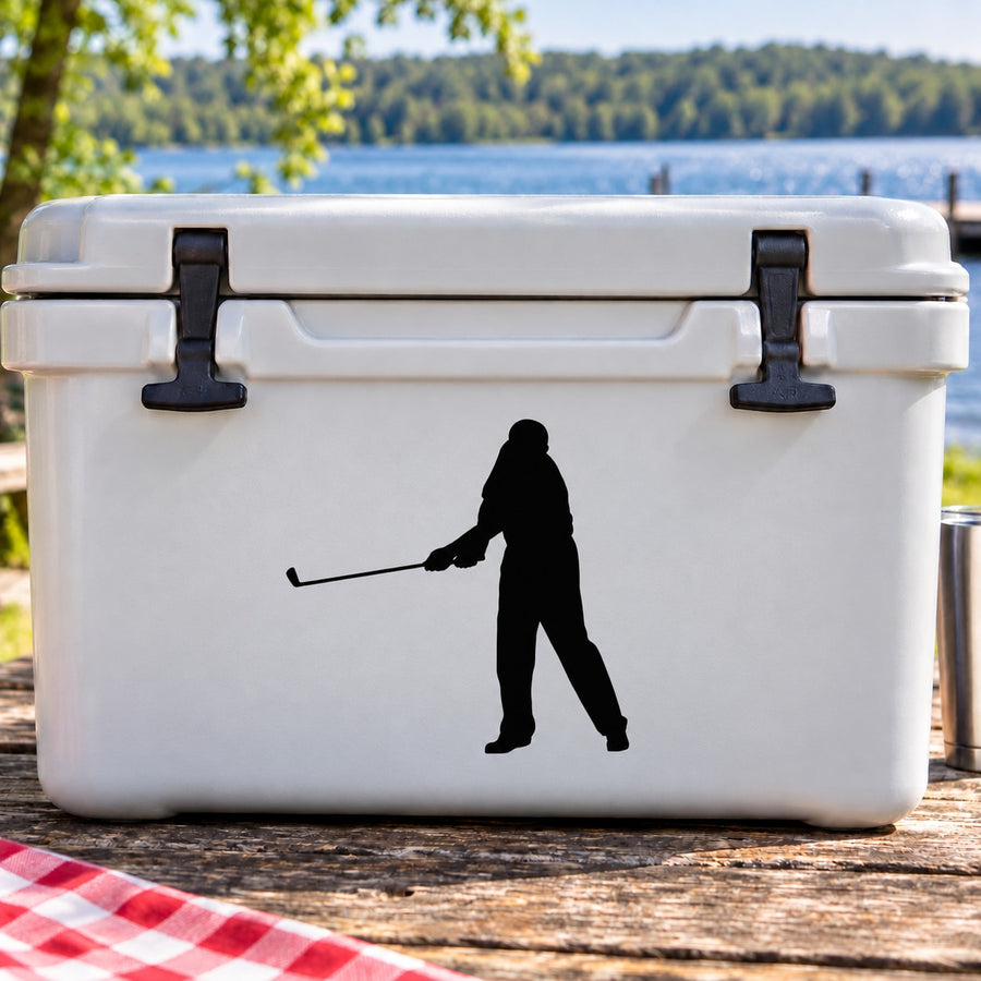 Golf Wall Decal - Vinyl Decal - Car Decal - 004 — illustrative vinyl decal application mockup. Surrounding objects are not included.