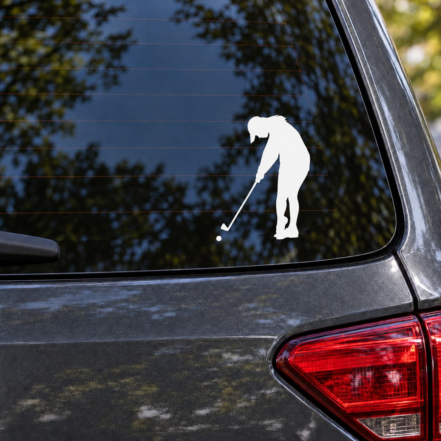 Golf Wall Decal - Vinyl Decal - Car Decal - 008 — illustrative vinyl decal application mockup. Surrounding objects are not included.