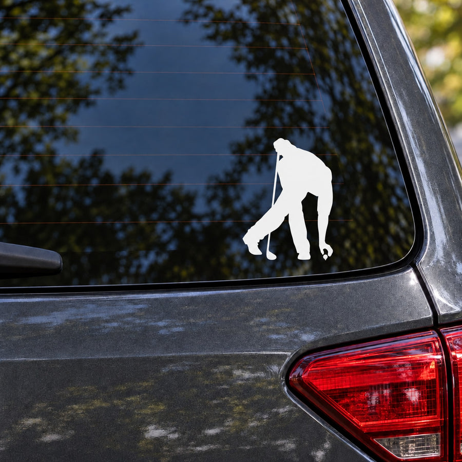 Golf Wall Decal - Vinyl Decal - Car Decal - 010 — illustrative vinyl decal application mockup. Surrounding objects are not included.