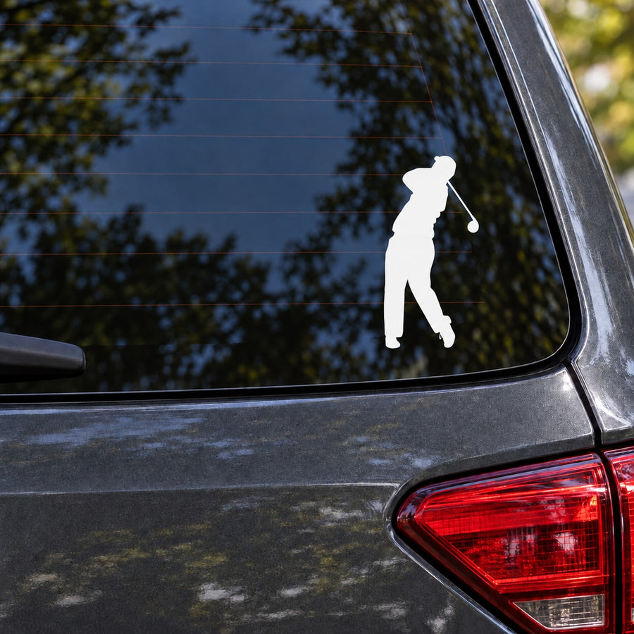 Golf Wall Decal - Vinyl Decal - Car Decal - 015 — illustrative vinyl decal application mockup. Surrounding objects are not included.