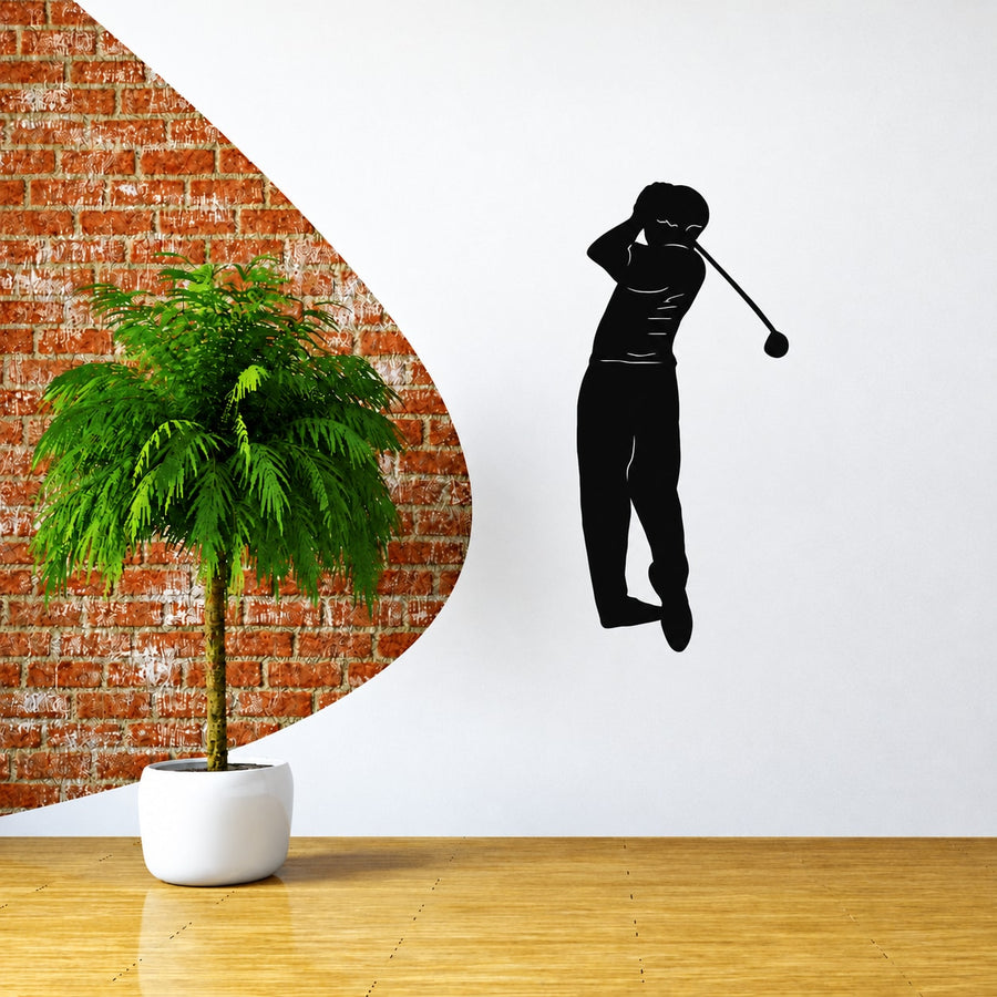 Golf Wall Decal - Vinyl Decal - Car Decal - 023 — illustrative vinyl decal application mockup. Surrounding objects are not included.