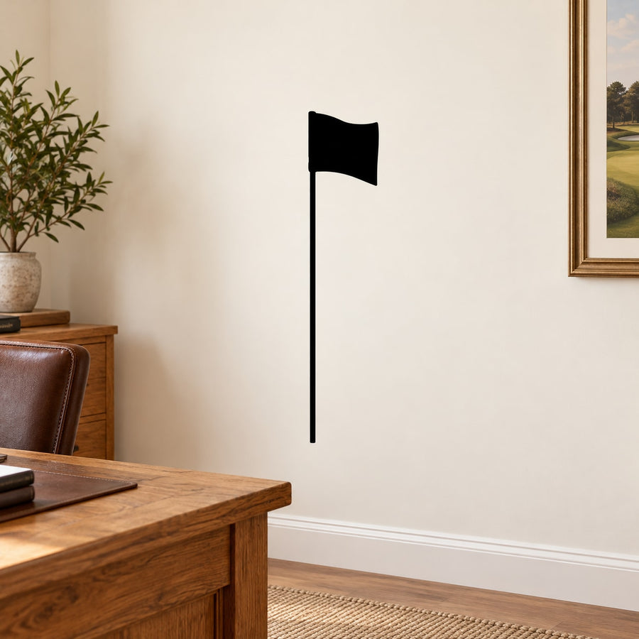 Golf Flag Wall Decal - Vinyl Decal - Car Decal - Vd009 — illustrative vinyl decal application mockup. Surrounding objects are not included.
