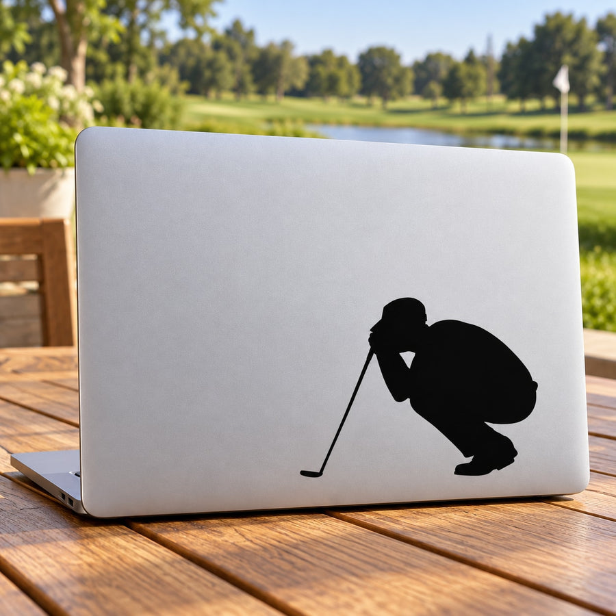 Golf Putting Lineup Wall Decal - Vinyl Decal - Car Decal - Vd012 — illustrative vinyl decal application mockup. Surrounding objects are not included.