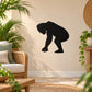 Black crouching gorilla silhouette wall decal