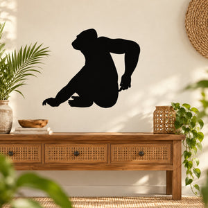 Black scratching gorilla wall decal silhouette
