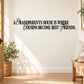 Wall decal with cursive quote: grandparents house where cousins become best friends