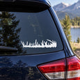 White grass silhouette decal on car rear window