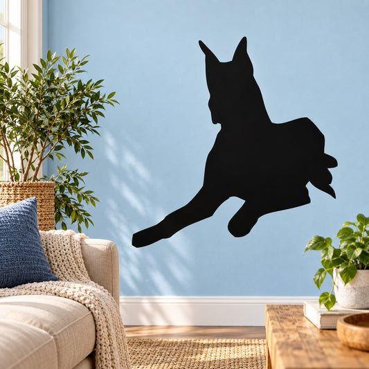 Black resting Great Dane silhouette wall decal