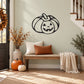 Halloween jack-o-lantern smiling face wall decal in black outline