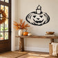 Halloween jack-o'-lantern and candle decal with black outlined pumpkin and smiling face