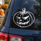 White scary jack-o-lantern pumpkin vinyl decal for car window
