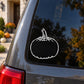Halloween pumpkin decal with smooth black outline on car window