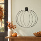 Halloween rounded pumpkin wall decal with black outline and stem
