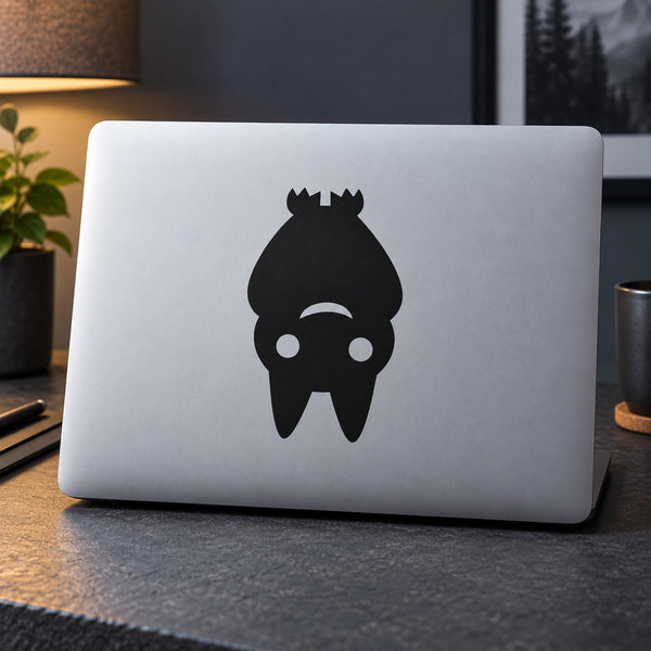 Cute bat hanging decal with black silhouette