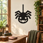 Halloween pumpkin spider wall decal with black face and long legs