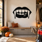 Vampire teeth decal featuring a black mouth with white fangs and teeth