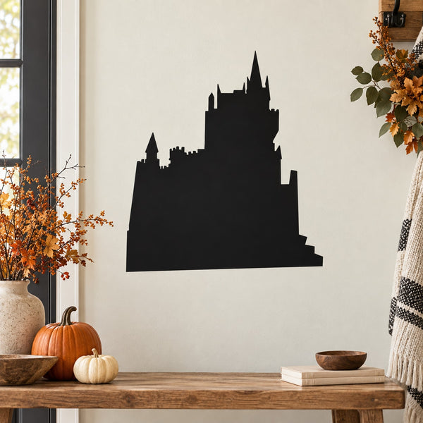 Black castle silhouette wall decal