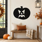 Halloween jack-o-lantern face decal, black pumpkin silhouette with X eyes and jagged top