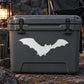 White flying bat decal graphic on dark case front