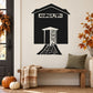 Black haunted house wall decal with ANDERSON sign and spooky door and window