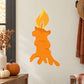 Halloween candle printed die-cut decal with orange flame and melted candle silhouette