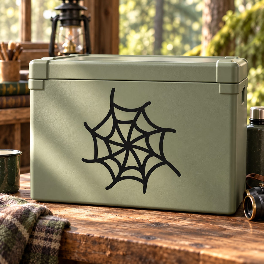 Black spider web decal sticker with web pattern