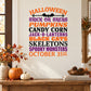 Halloween wall decal with multicolor text reading Trick or Treat Pumpkins and Oct 31st