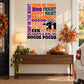 Halloween typography wall decal with 'Trick or Treat' and spooky phrases