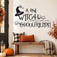 Witch and Ghoulfriends wall decal with black hat icon and stylized text
