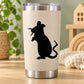 Standing rat decal with black silhouette on light beige surface