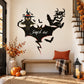 Black bat wall sign with curved placeholder text