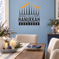 Wishing You Happy Hanukkah Printed Die Cut Decal — illustrative vinyl decal application mockup. Surrounding objects are not included.