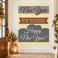 Rectangular New Year sticker: "Happy New Year!", "New Beginning" text and stars