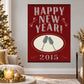 Happy New Year toast sticker with champagne glasses and “2015” text