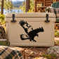 Black hawk stretching wings decal with bold feather silhouette