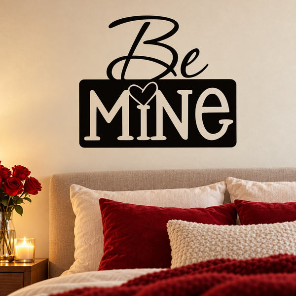 Valentine's wall decal: 'Be Mine' with heart icon
