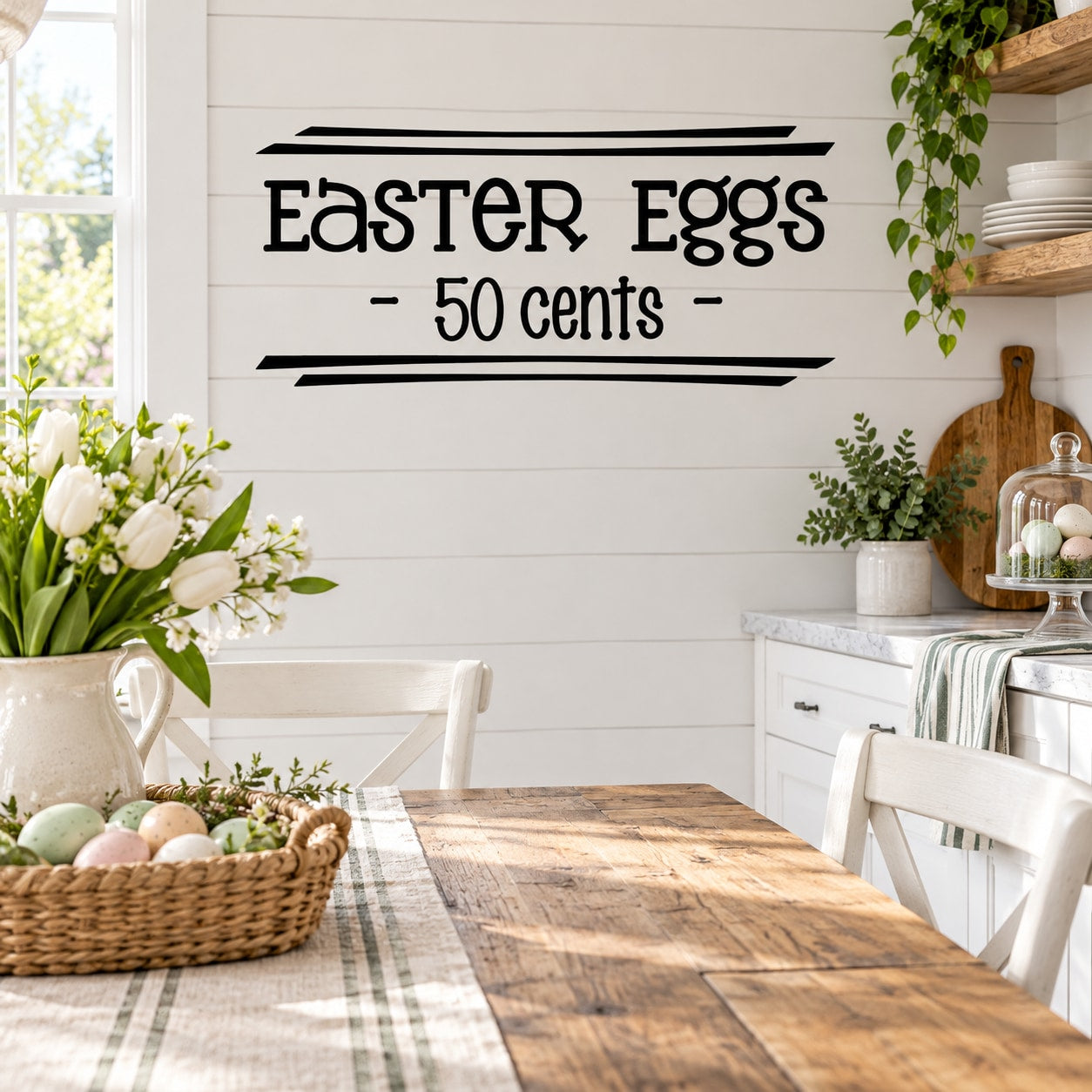 Easter Eggs 50 Cents Decal — illustrative vinyl decal application mockup. Surrounding objects are not included.