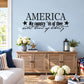 Patriotic wall decal with 'AMERICA' and 'My country 'tis of thee' script and stars