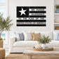 Pledge of Allegiance flag decal with black star and bold white text