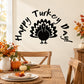 Thanksgiving wall decal: "Happy Turkey Day" text with turkey graphic