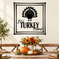 Thanksgiving turkey-time family decal with black turkey icon and 'It's Turkey Time' text