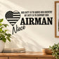 Airman Niece Her Duty Decal — illustrative vinyl decal application mockup. Surrounding objects are not included.