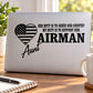 Airman Aunt Her Duty Decal — illustrative vinyl decal application mockup. Surrounding objects are not included.