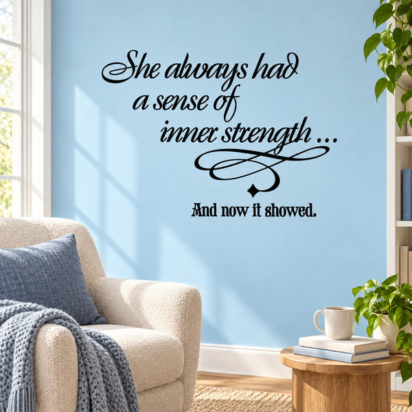 Inspirational quote wall decal with cursive lettering and small star accents